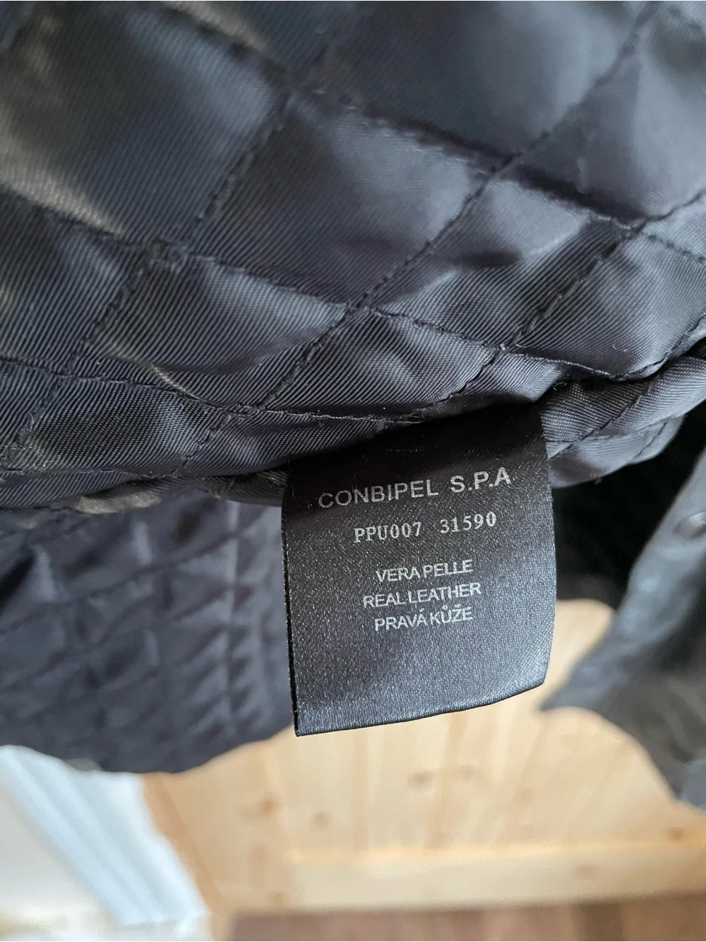 Men's Black Leather Military Field Jacket